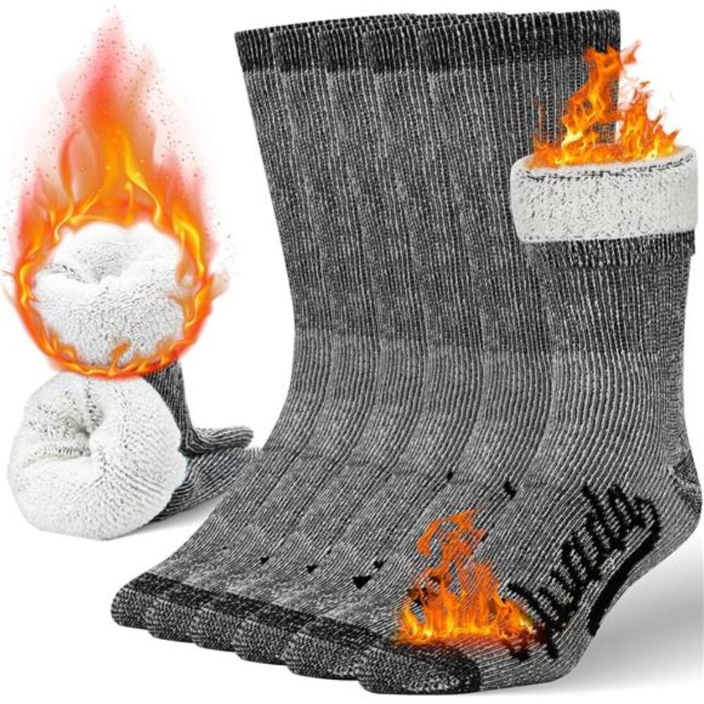 Wool Hiking Socks Thermal Warm Crew Winter Boot Sock For Men & Women